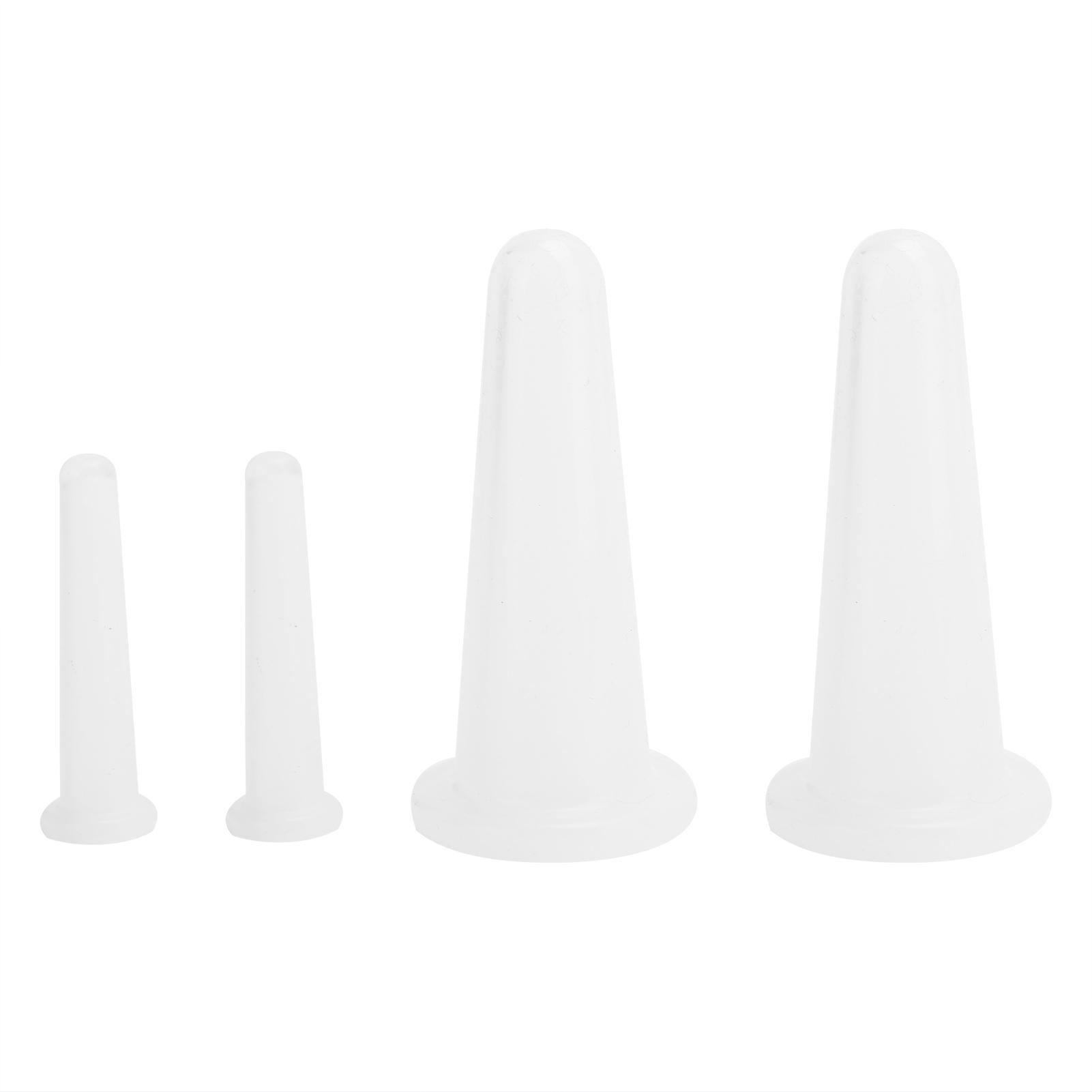 

4 шт. Силиконовая массажная банка Влагопоглощающая банка Банка для вакуумного массажа лица Уход за здоровьем тела Синий 2 больших 2