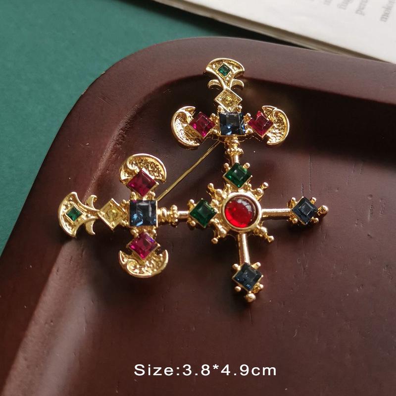 Colorful Baroque Pearl Gem Enamel Brooch Pin
