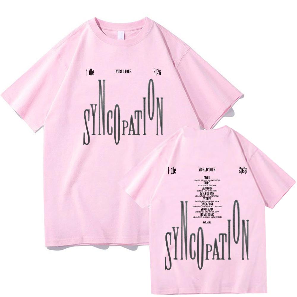 I-DLE Syncopation World Tour 2026 T Shirts GIDLE Kpop Korean Style Tee Shirt (G)i-dle New Casual Y2K Tees Unisex Cotton Clothes