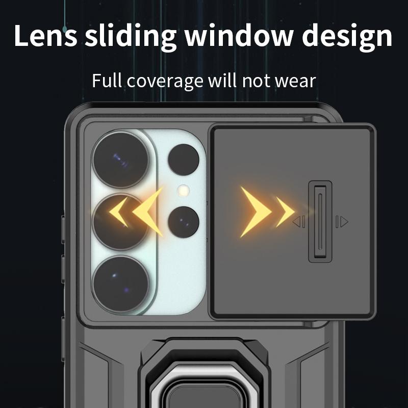 Rugged Armor Magnetic Bracket Case For Samsung Galaxy S26 Ultra S 26 Plus 5G GalaxyS26 Slide Camera Protection Shockproof Cover