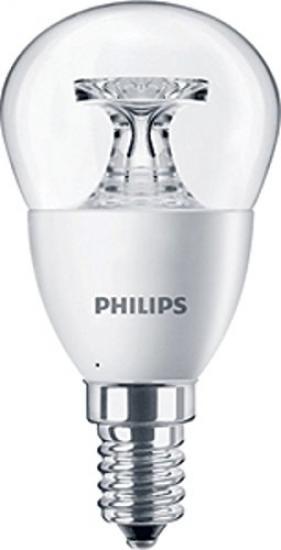 Philips a + Led Bulb, Plastic Glass, Transparent, E14, 4 Philips E14 Spherical Master Ledluster Dt 4w = 25w 827