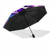 1pc Purple Rose Musical Notes Automatic Open/Close Folding Umbrella - Compact 8-Rib Design, Daily Use, Perfect Gift for Friends & Family Yy251124204