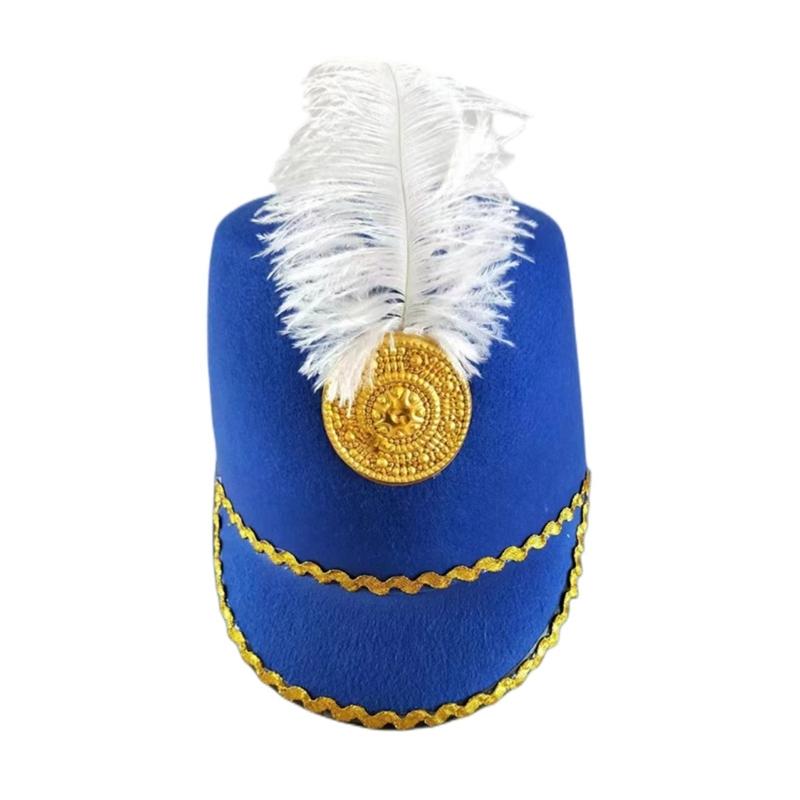 

Lightweight Honor Guard Knight Hat for Halloween Christmas Breathable Vintage Hat for Show Honor Guard Knight Felt Hat синий