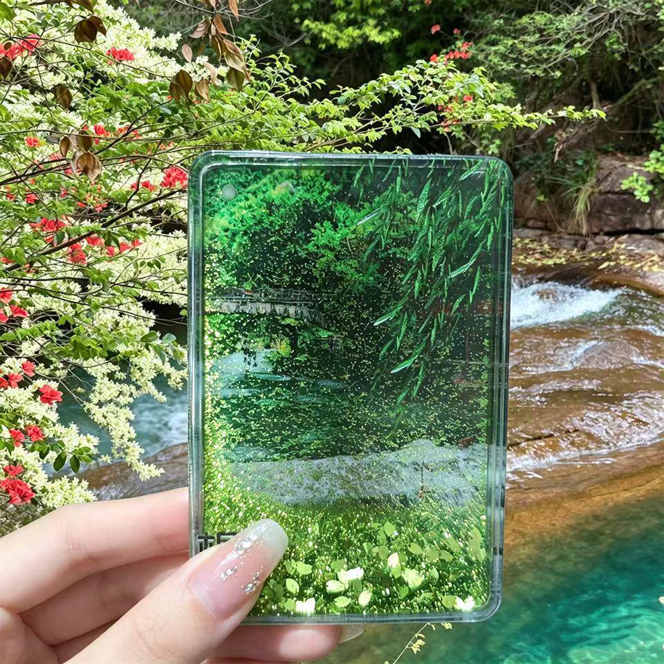 Hangzhou Scenery Acrylic Refrigerator Magnet – Cultural and Creative Flowing Sand Design