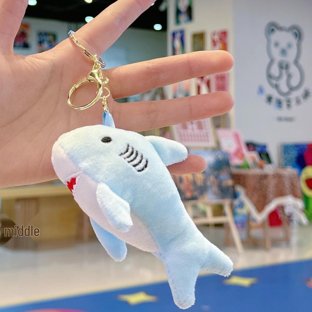 Cute Shark Whale Plush Keychain Charm