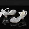 Girls' Silver High Heel Princess Sandals - Wear-Resistant, Summer Korean Style, Perfect for Little Girl Performances