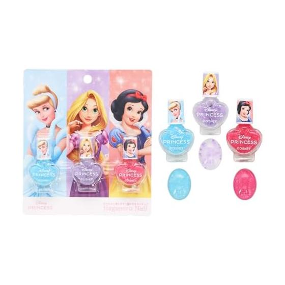 shobido Shobido Disney Princess Peelable Nail Polish 3 Piece Set (Disney Princess A) Kids Cosmetics Series Disney