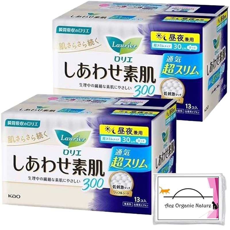 

[Bulk purchase] Laurier Happy bare skin ventilated super slim Day and night use 300 30cm with wings 13 pieces × 2 pieces (26 total) Comes with special