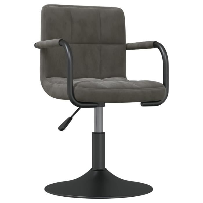 VidaXL Tabouret de bar Gris foncé Velours