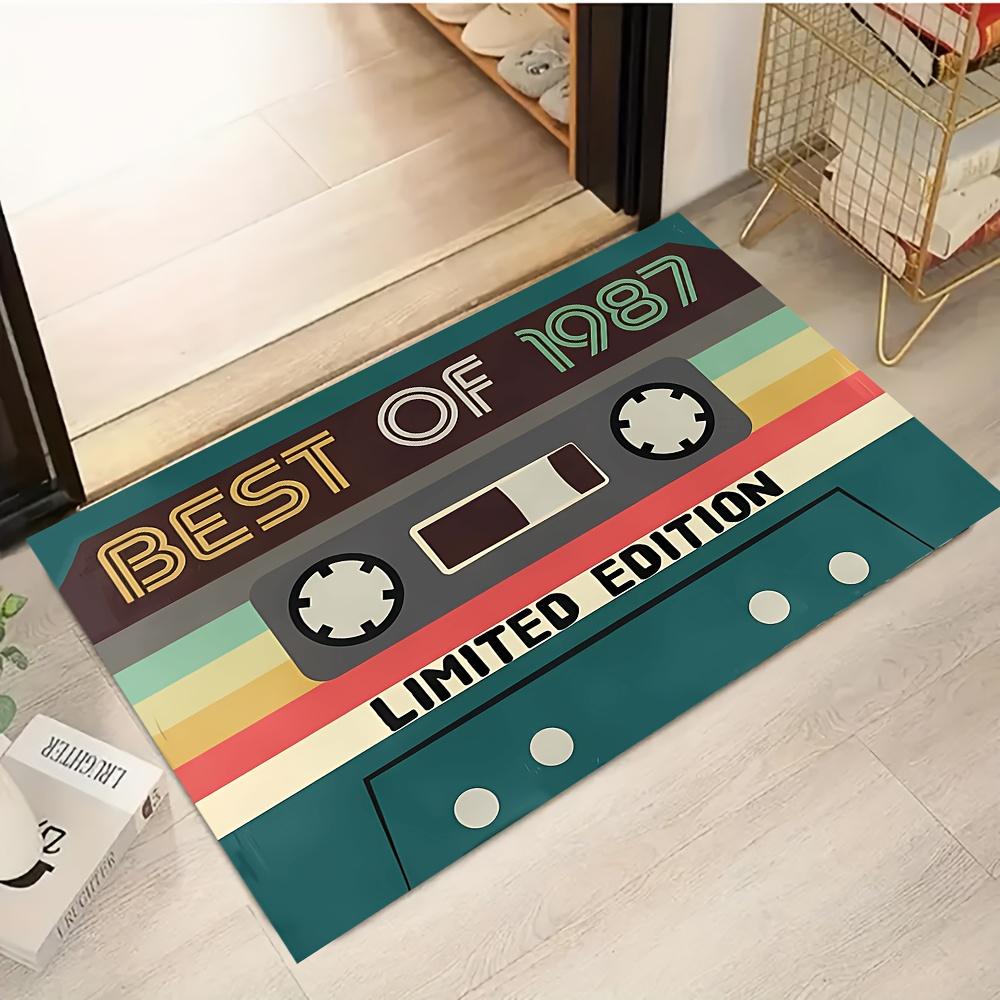 

1pc Retro Cassette Tape Rug – Best of 1987 Design, Soft Vintage Mat for Living Room, Music Lover Decor 40x60cm16x24in