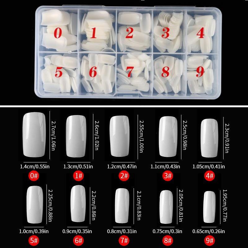 Korean Standard Clear French Nail Tips for Beginner Practice - Full & Half Cover, 500 Pieces