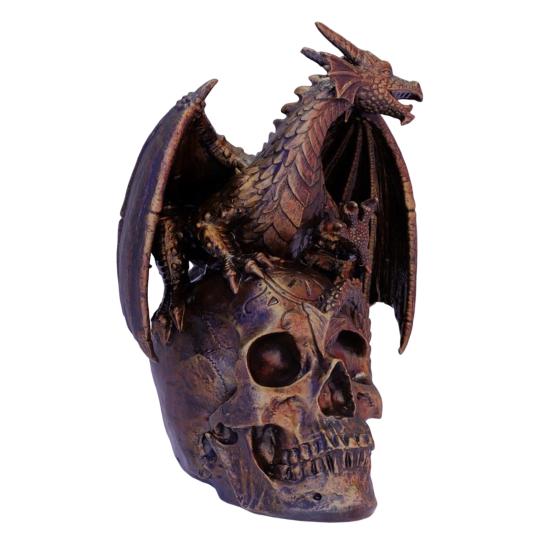 Abstract Dragon Ornament Flying Skull Resin Statue, On Human Figurine, Bookshelf Display Figurine Halloween Sculpture, Gothic Garden Decor for