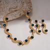 Court Style Diamond Set Round Wave Adjustable Sweater Chain Fashion Temperament Necklace