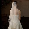 French Style Single Layer Lace Edge Bridal Veil Simple White Soft Tulle Wedding Photography Veil (90cm)