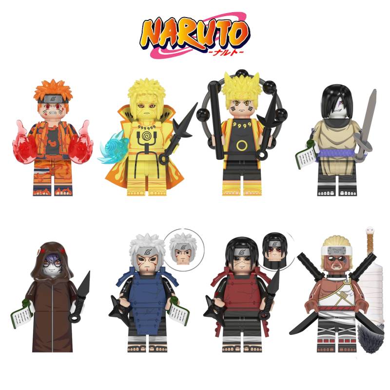 Naruto Building 8pcs Block Set Minifigure Model Diy Puzzle Toys Kids Fans Gifts