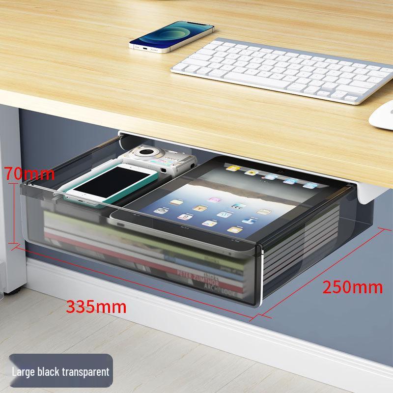 Niewidoczny organizer pod biurko: Bez wiercenia szuflada na artykuły biurowe
