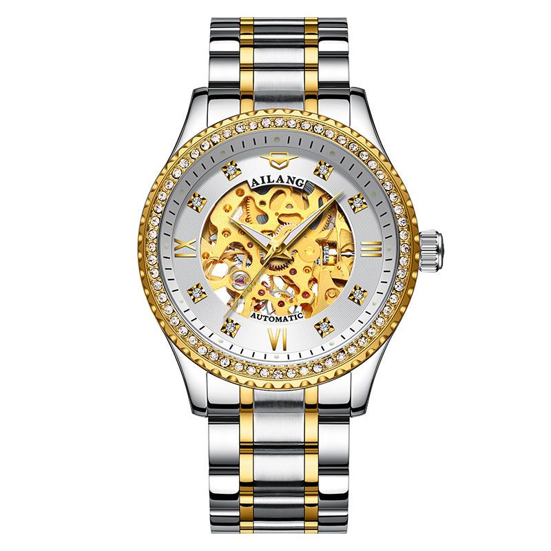 AILANG Business Men's Hollow Watch Top Brand Automatic Mechanical Watch Trend Luminous Waterproof New Clock For Men Reloj Hombre