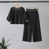ZANZEA Women 3/4 Sleeve Blouse and Pants Casual Two Piece Suit Sets