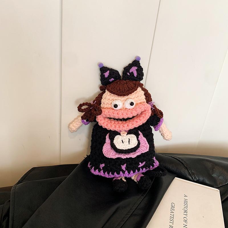 Stylish And Breathable Knitted Crossbody Bag For Children In Fun Cartoon Theme