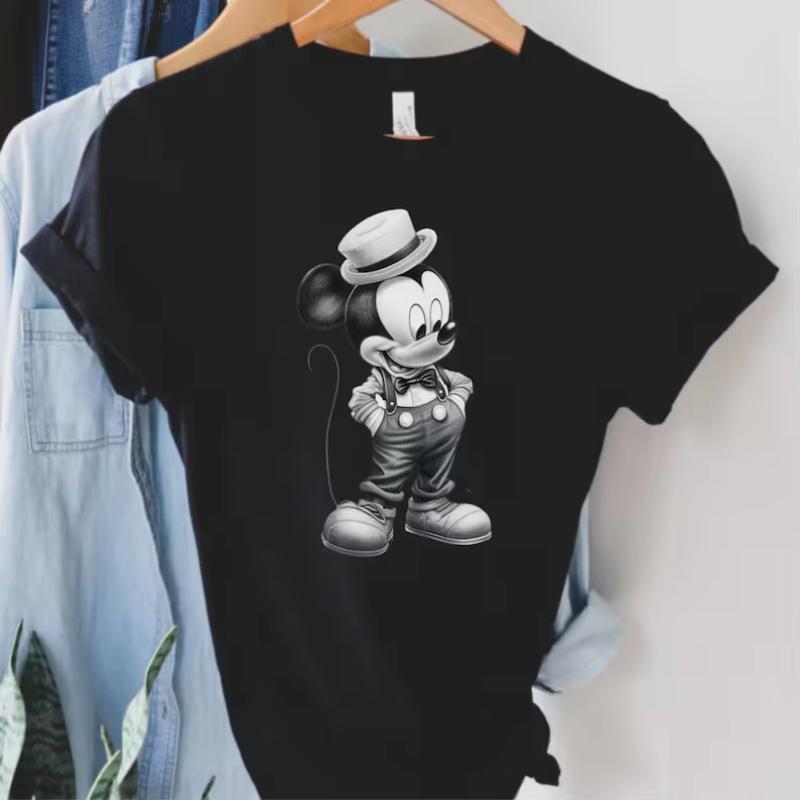 Новая Винтажная Парная Футболка Микки и Минни   Ностальгическая Футболка Микки Маус   Силуэтные Футболки Унисекс Топы S