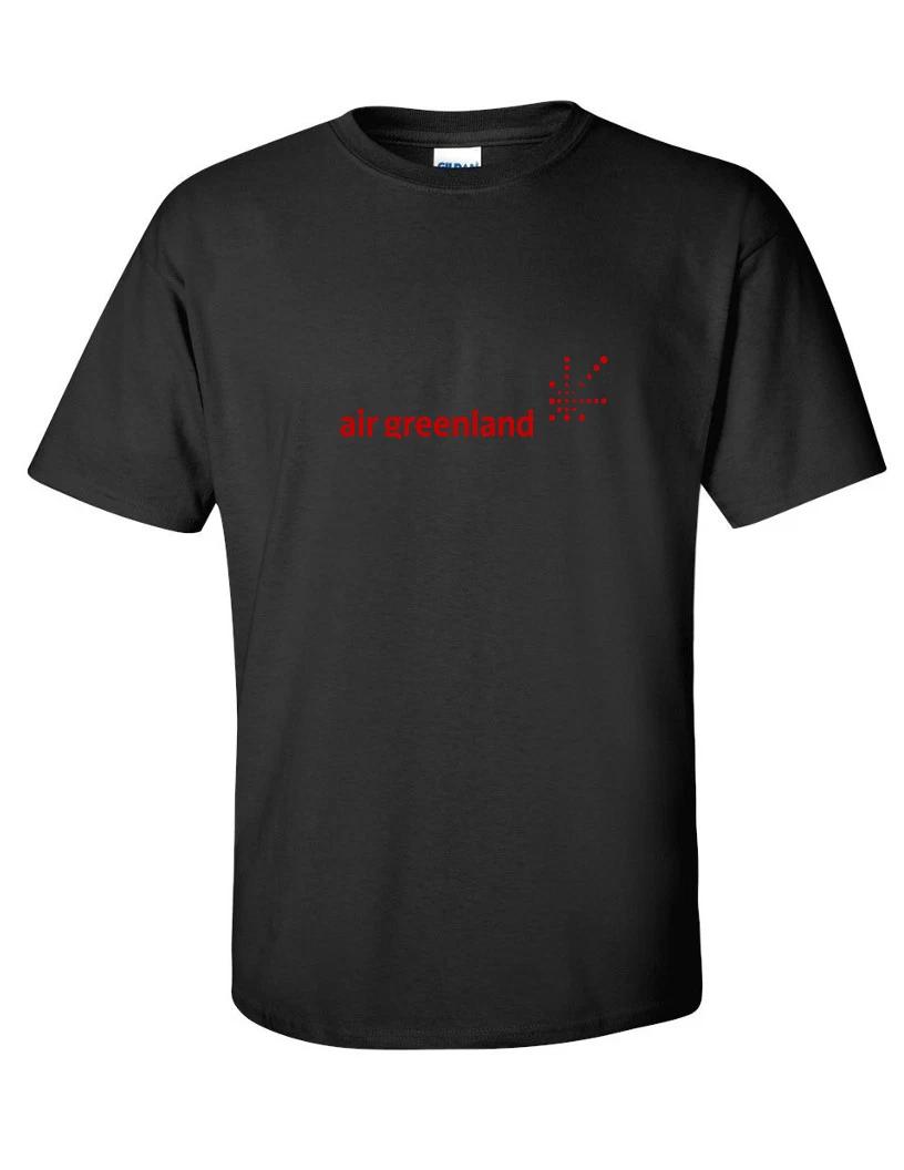 Air Greenland Red Retro Logo Greenlandic Airline Black Cotton T-Shirt S