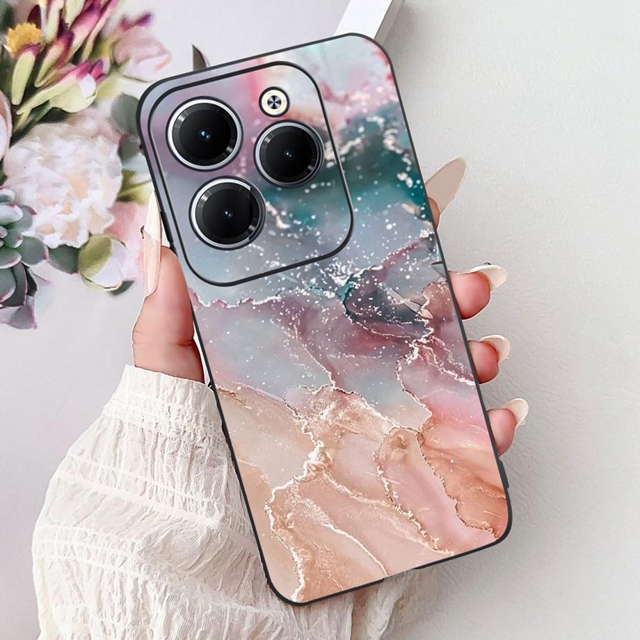 Dragon Koi Fish Landscape Phone Case For Infinix Hot 40i 40 Pro Back Cover Soft TPU Cartoon Bumper For Hot 30 30i 30 Play Shell