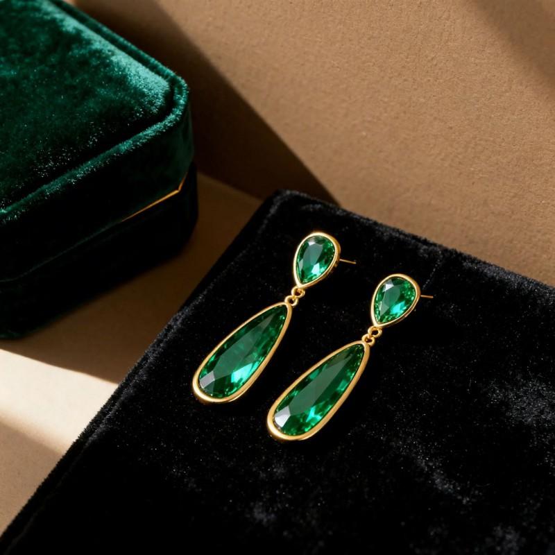 Damen Vintage Hofstil Wassertropfen Ohrringe Legierung Strass Langes Hängendes Mode Eleganter Ohrschmuck