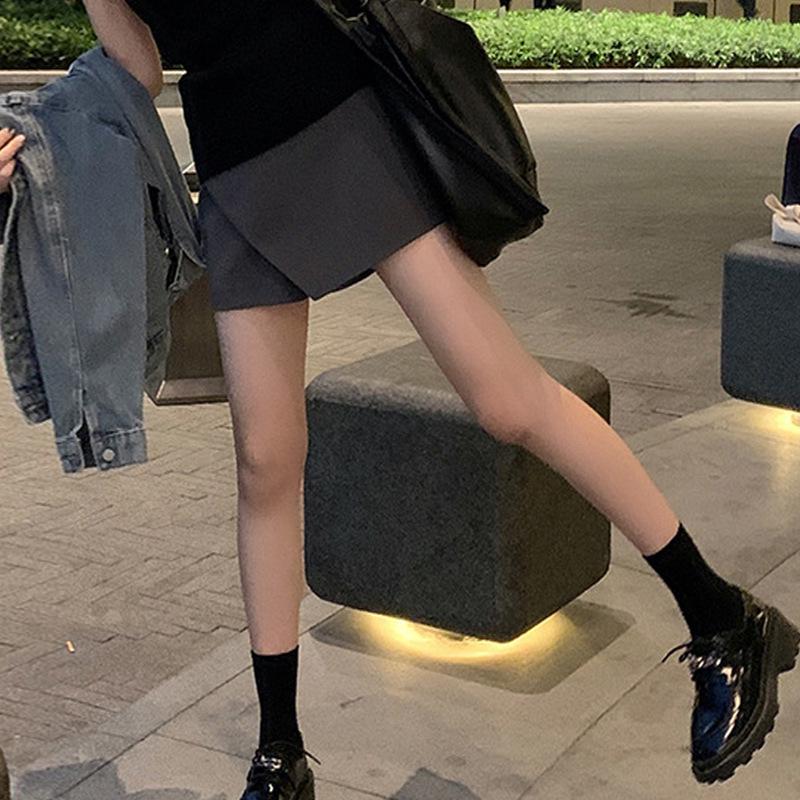 2025 Summer High-Waist Slimming A-Line Skirt Shorts for Women - Casual Petite Hip-Wrapping Style