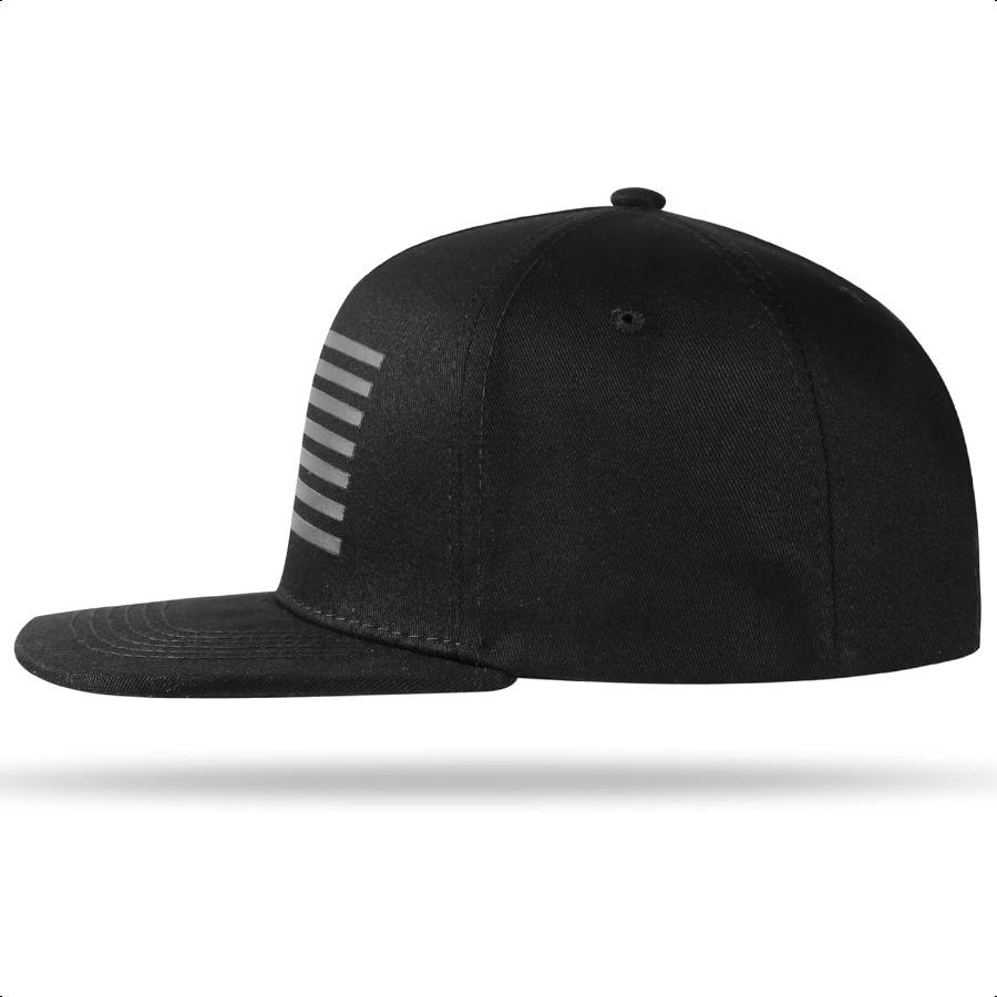 Baseball Cap Snapback Trucker Hat for Men Women with American Flag and Adjustable Breathable Mesh Flat Bill Hats