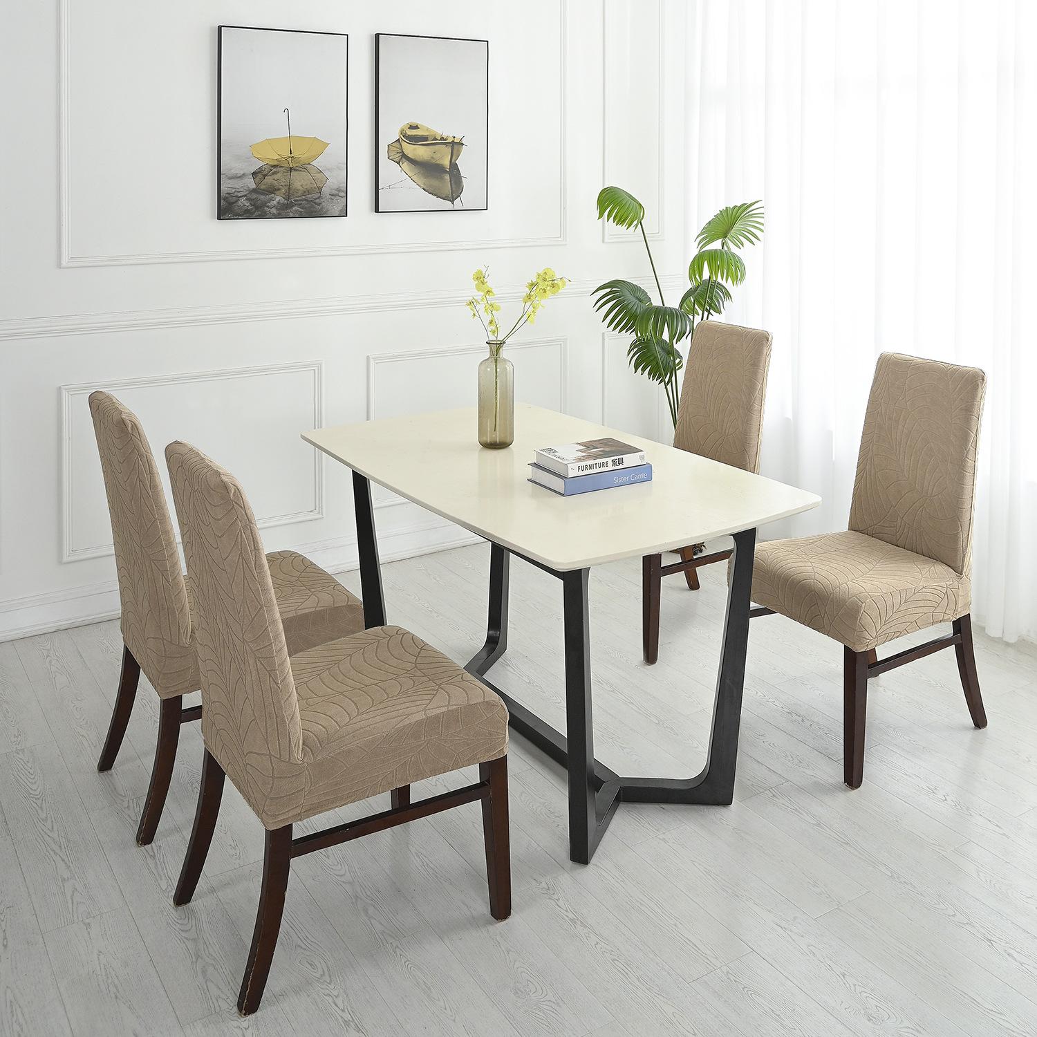 

Water Resist Leaves Jacquard Home Use Chair Cover Catering Hotel Chair Cover Half Chair Cover Durable Durable Useful 45*38cm