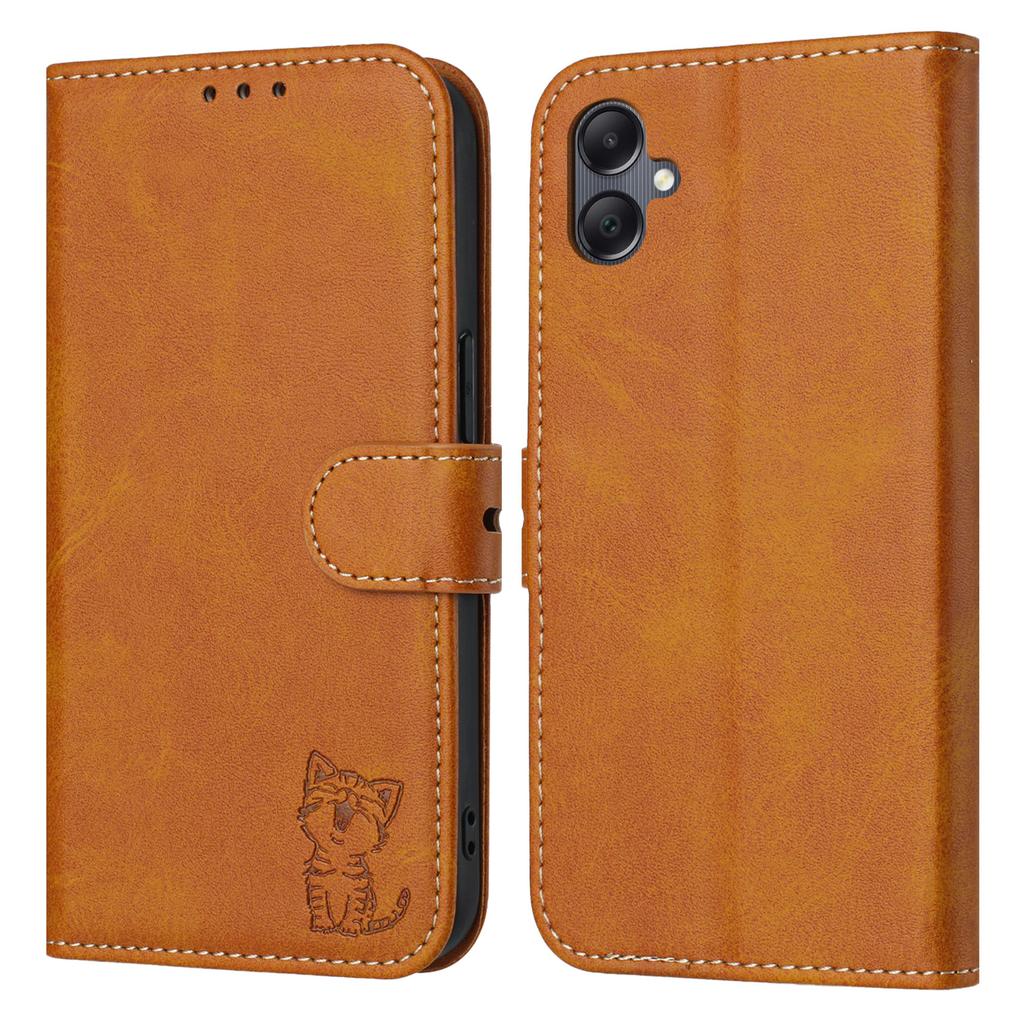 For Samsung Galaxy A07/A06 4G/5G Case Happy Cat Pattern Imprinted Leather Wallet Phone Cover