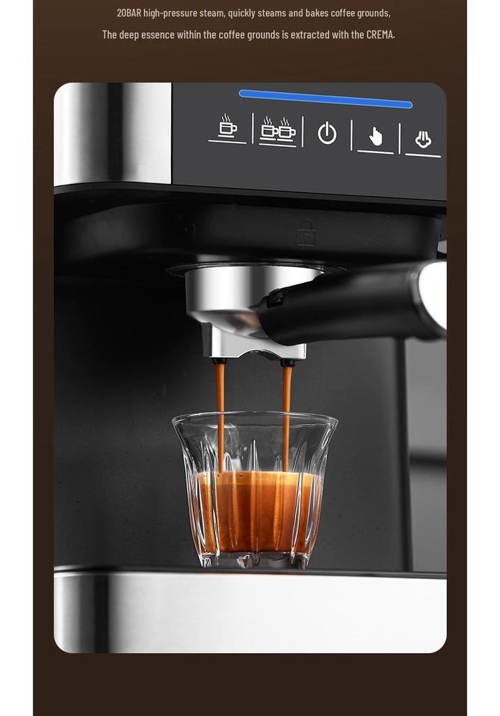 Home & Commercial Italian Semi-Automatic Coffee Machine with Fresh Grinding and Milk Frothing