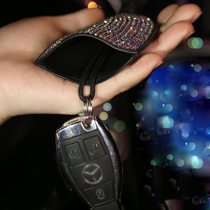 Universal Rhinestone Key Case for Women Car Accessories Bling Diamond Keychian Fob Cover Holder Keyring for VW Bmw Benz Etc