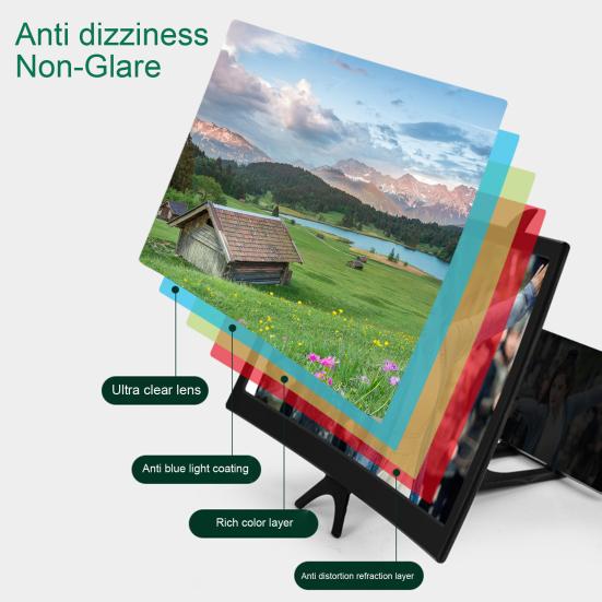 Phone Screen Magnifier Highly Clear 45944 Foldable 3D Inch Curved Phone Screen Video