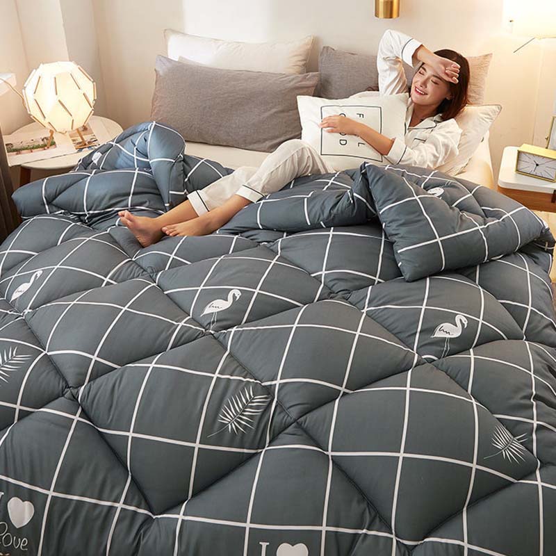 Thickened Quilt with Cotton Wadding Velvet Warm Quilt Core Breathable and Lightweight Single or Double Person Available Bedding Article All Seasons