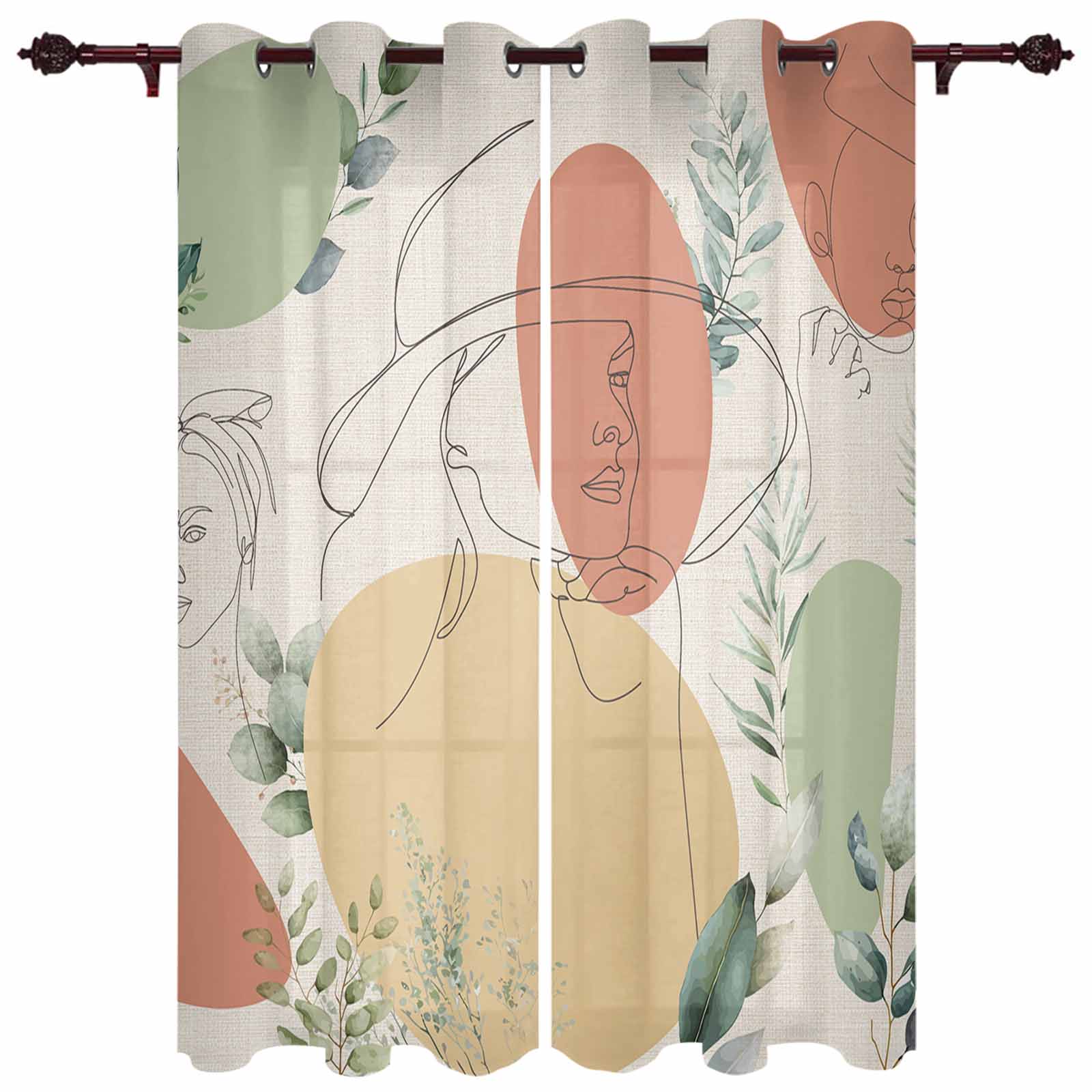 Женщина Волосы Всплеск Чернила Искусство Окна Шторы Гостиная Спальня Оконные Обстановки — фото 7