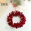 Bell Holiday Ornaments Christmas Red Flocking Wreath Snowfall Elk Noel Home Party Decor Pendant Snowy Winter for Tree Hanging Decorations