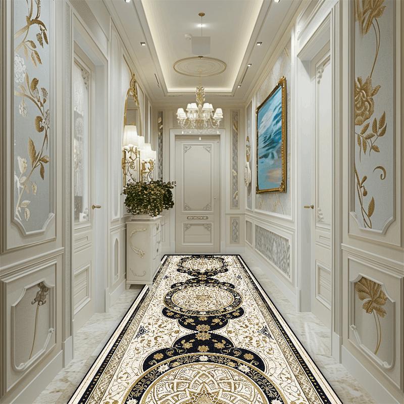 

Європейська Розкіш Килимова Доріжка для Коридору Спальня Вхідний Канал Нековзні Довгі Килими Декорація Холу Готелю Сходи Коридор М який Килимок 80*400cm