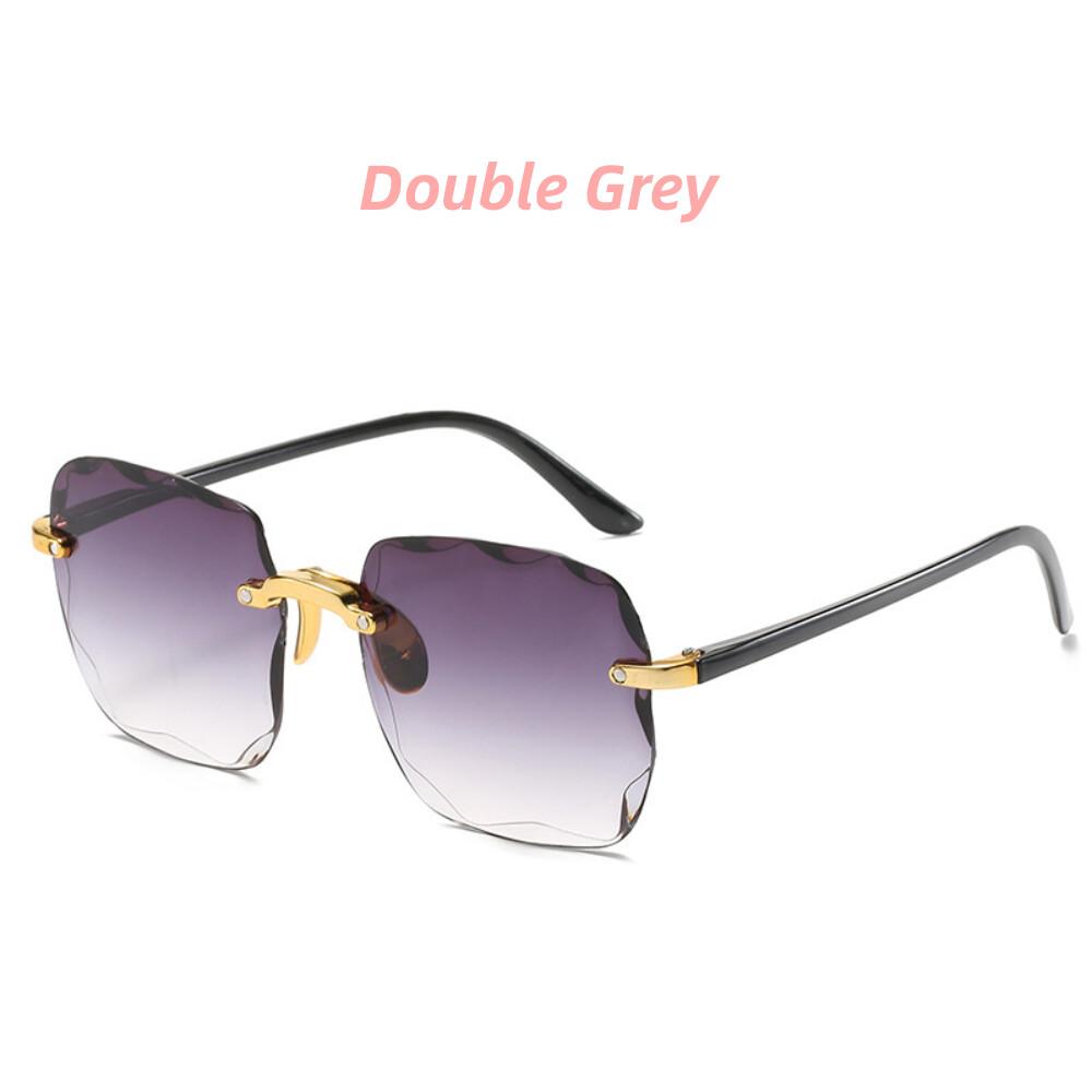 New Vintage Square Sunglasses Woman Classic Retro Gradient Mirror Frameless Sun Glasses