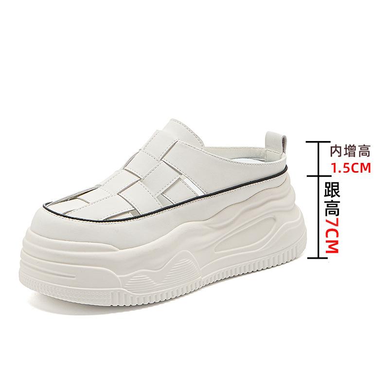 

Increase the height of the half-slipper woman in 2025 new summer wear a foot of pedals, toe, fashionable sandals, muffins, platform shoes, women 33