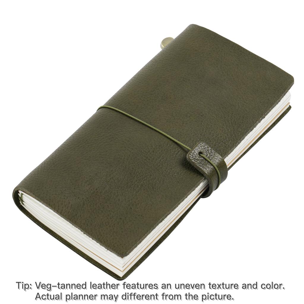 Moterm Compact Series Standard Size Traveler Notebook Full Grain Vegetable Tanned Leather Organizer Diary Sketchbook Planner