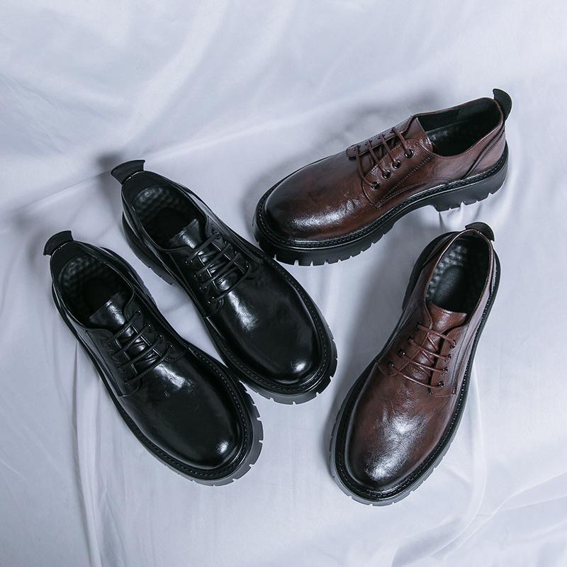 Golden Sapling Casual Business Flats Fashion Leather Men's Shoes Comfortable Footwear Platform Men Leisure Oxfords Party Shoes