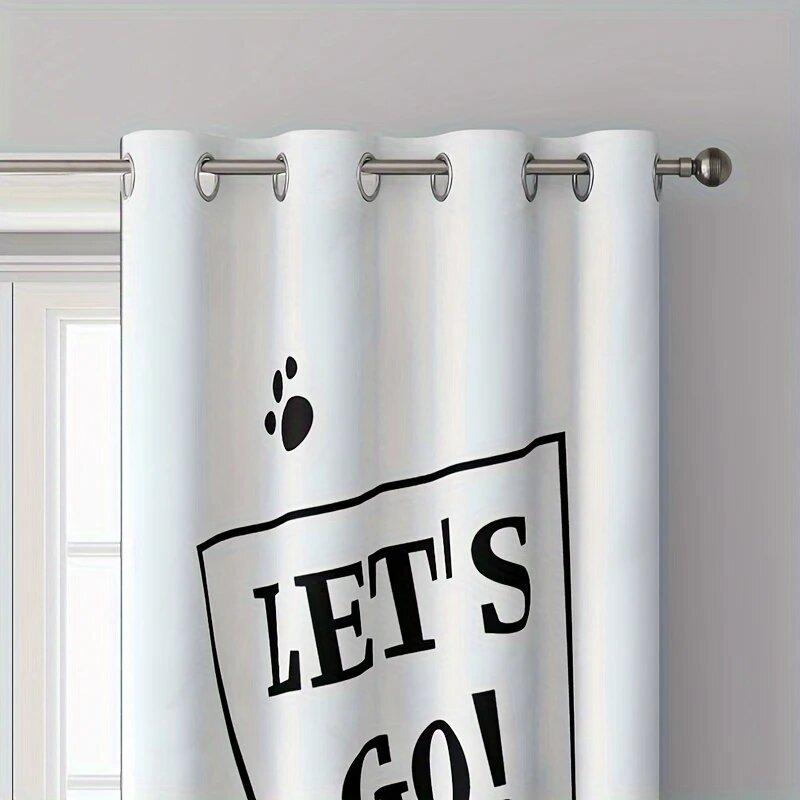2 pieces of curtains with cute kitten prints,30*65 inches, home decoration, room decoration
