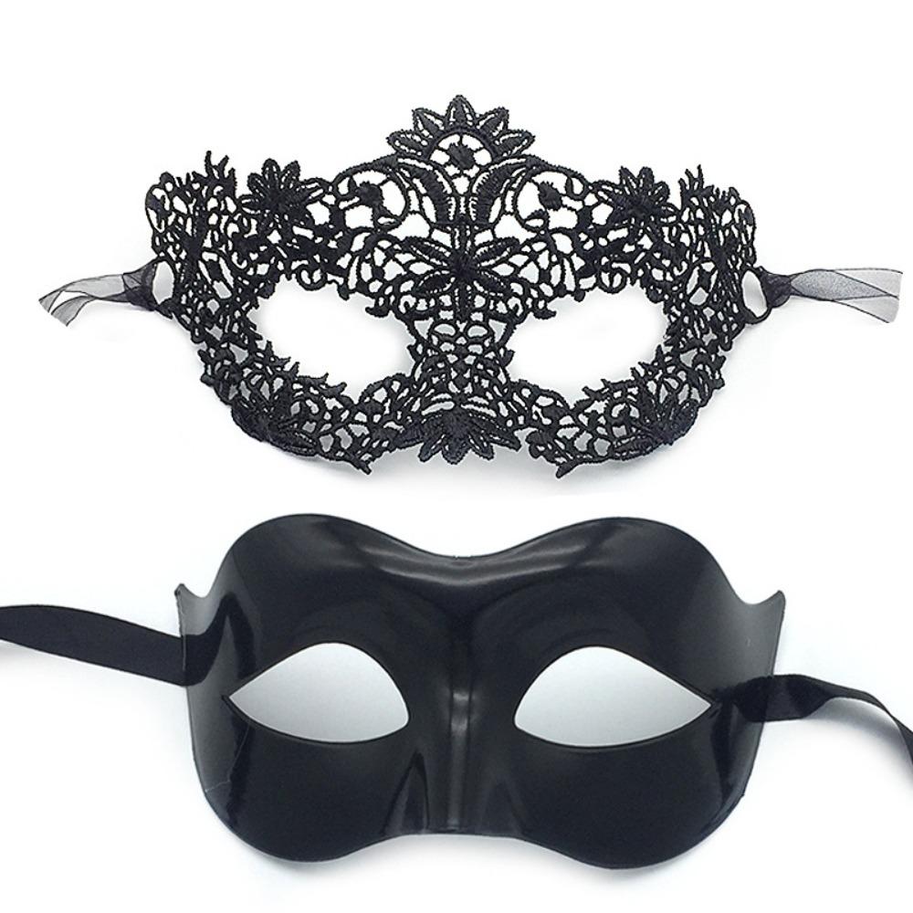 Elegant Half Face Masquerade Mask Black Hollow Venetian Mask Lace Eye Mask Carnival