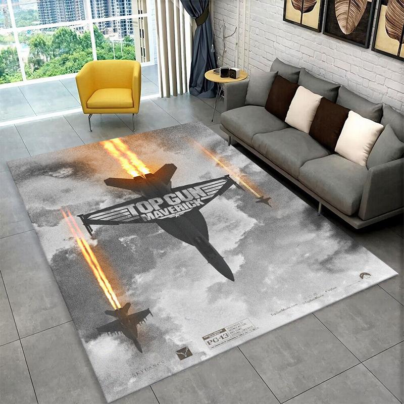 

Classic Movie Top Gun Sign Tom Cruise Carpet Rug for Bedroom Living Room Sofa Doormat Home Decor,Kid Game Area Rug Non-slip 40x60cm
