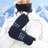 1 Pair Ski Gloves Water-Resistant Plush Lining Thickened Winter Warm Gloves Unisex Touchscreen Snowboarding Gloves
