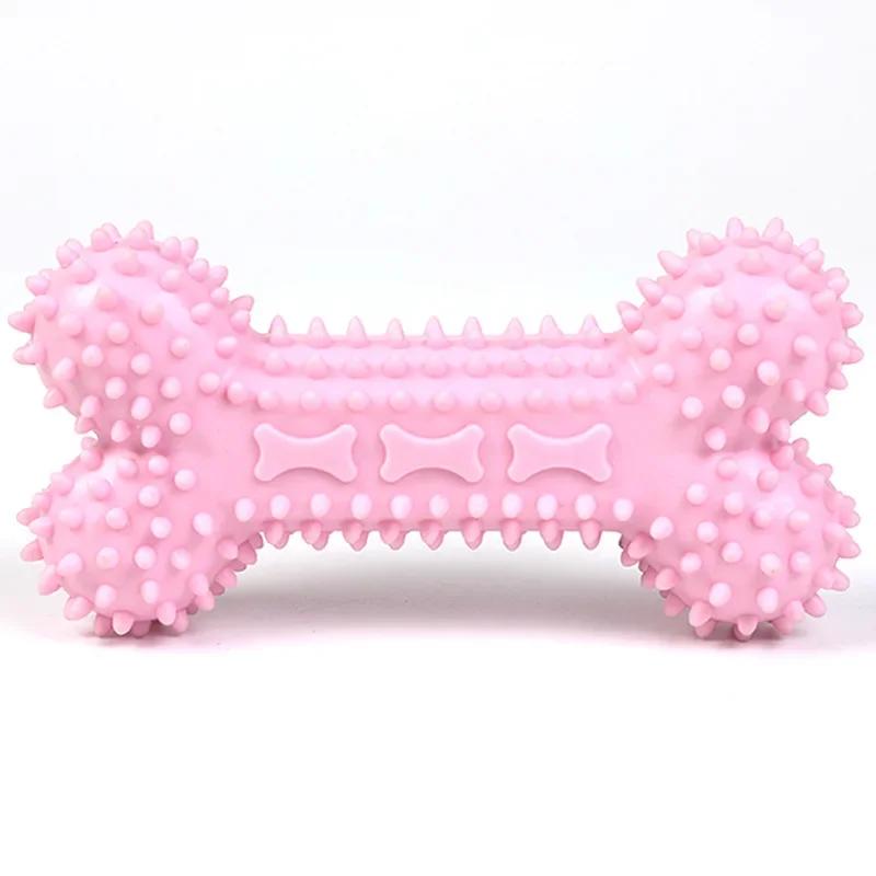 

Indestructible Dog Chew Toy for Small Dogs Teeth Cleaning Durable Toy for Aggressive Chewers Puppies XS розовый