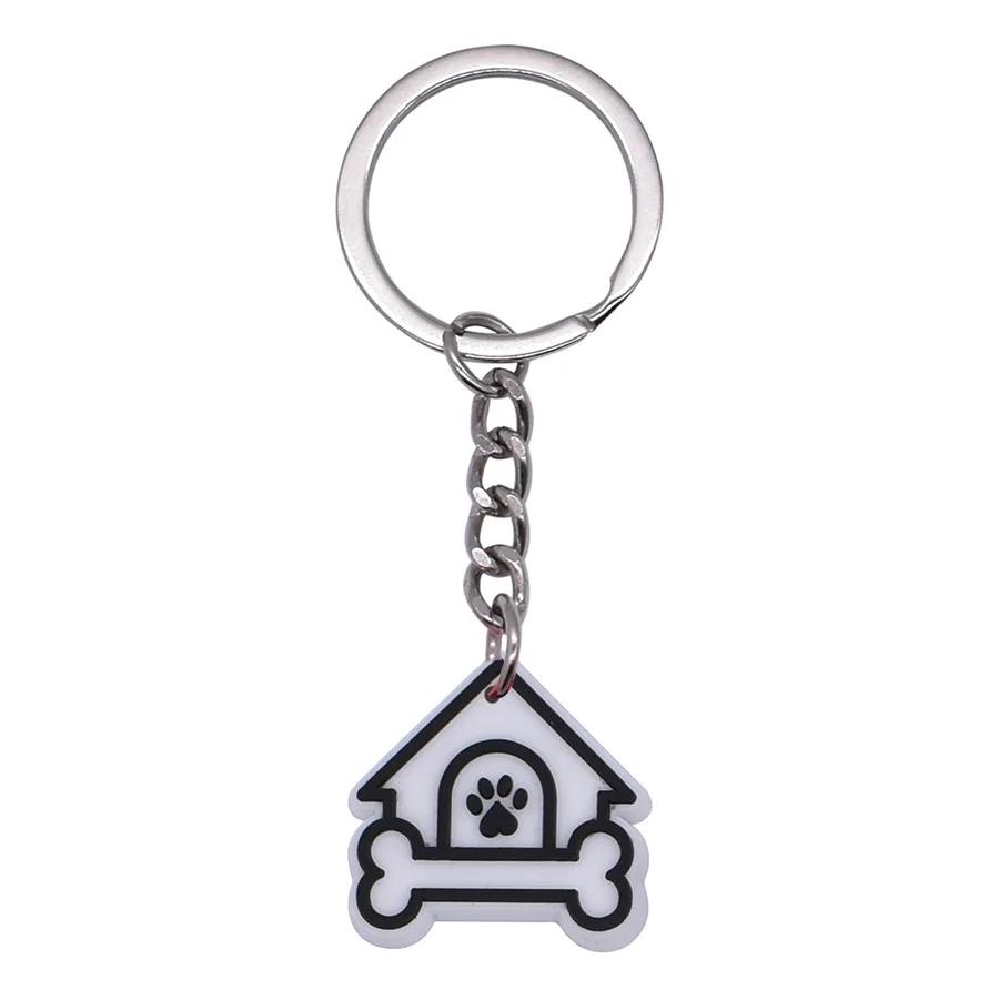 New Arrival Adorable Pet Dogs PVC Soft Keychains Bag Hanging Pendant Car Keyrings Animals Key Chains Accessories Wholesale Gift