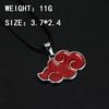 Comics Cartoon Naruto Akatsuki Red Cloud Logo Necklaces Itachi Uchiha Metal Necklaces For Gift