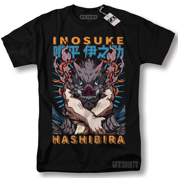 Inosuke Demon Slayer Anime Manga Tanjiro Nezuko Hashira Kimetsu no Yaiba T-shirt S